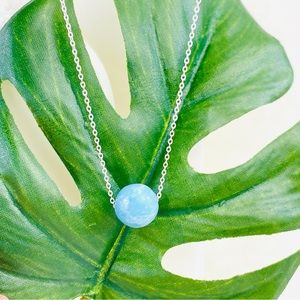 Sterling Silver Larimar Floating Necklace